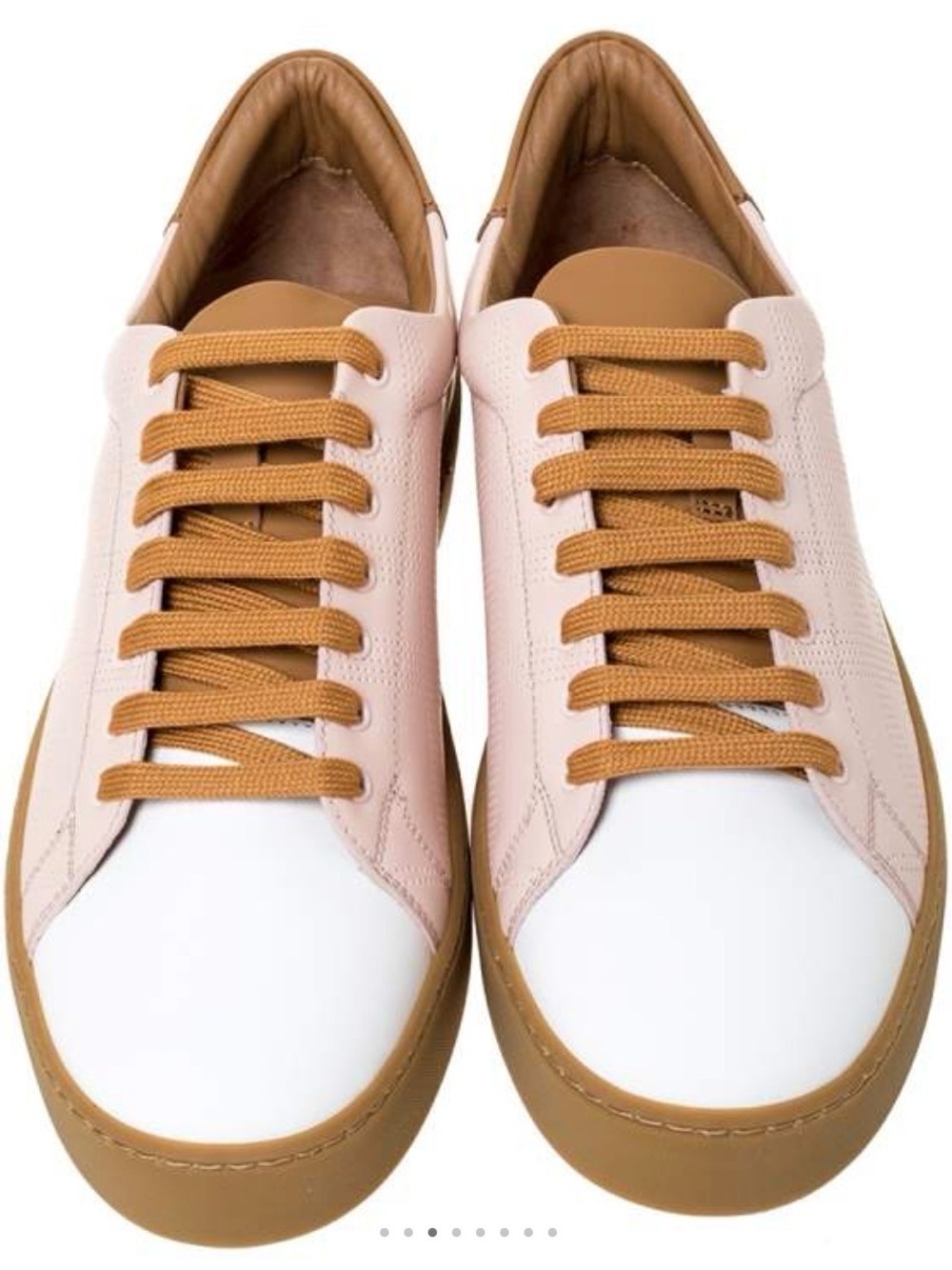 Burberry Westfird Tri-Tone Perforated Check Leather Sneakers Size EU39